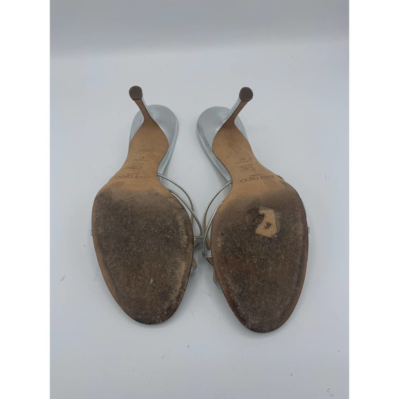 Jimmy Choo Silver Metallic Strappy Heels - Picture 5 of 5